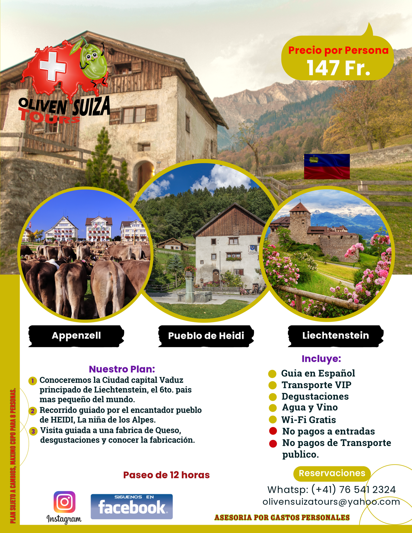 Pueblo de Appenzell - Pueblo de Heidi - Ciudad capital Vaduz (Liechtenstein)