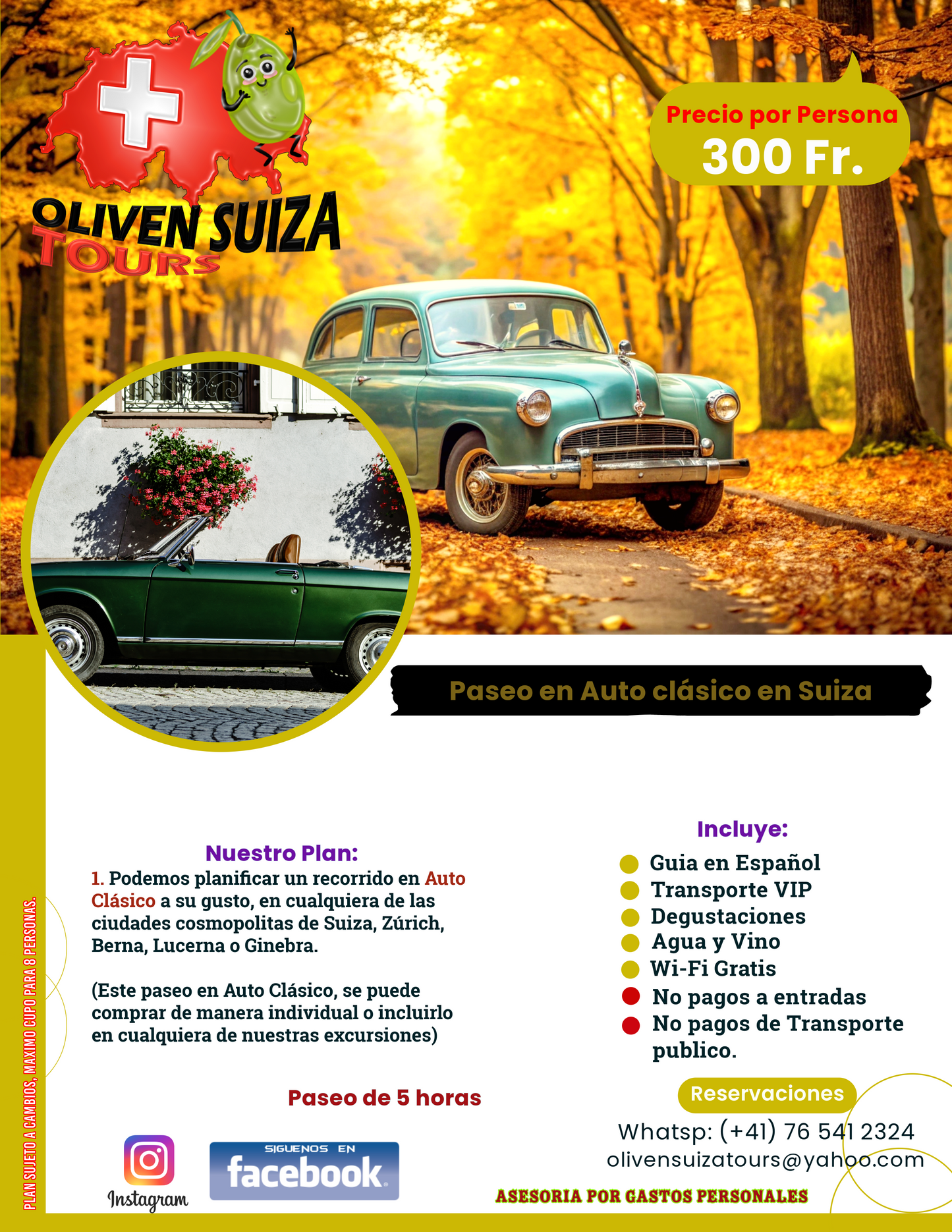 Recorrido en Auto clásico por Zúrich