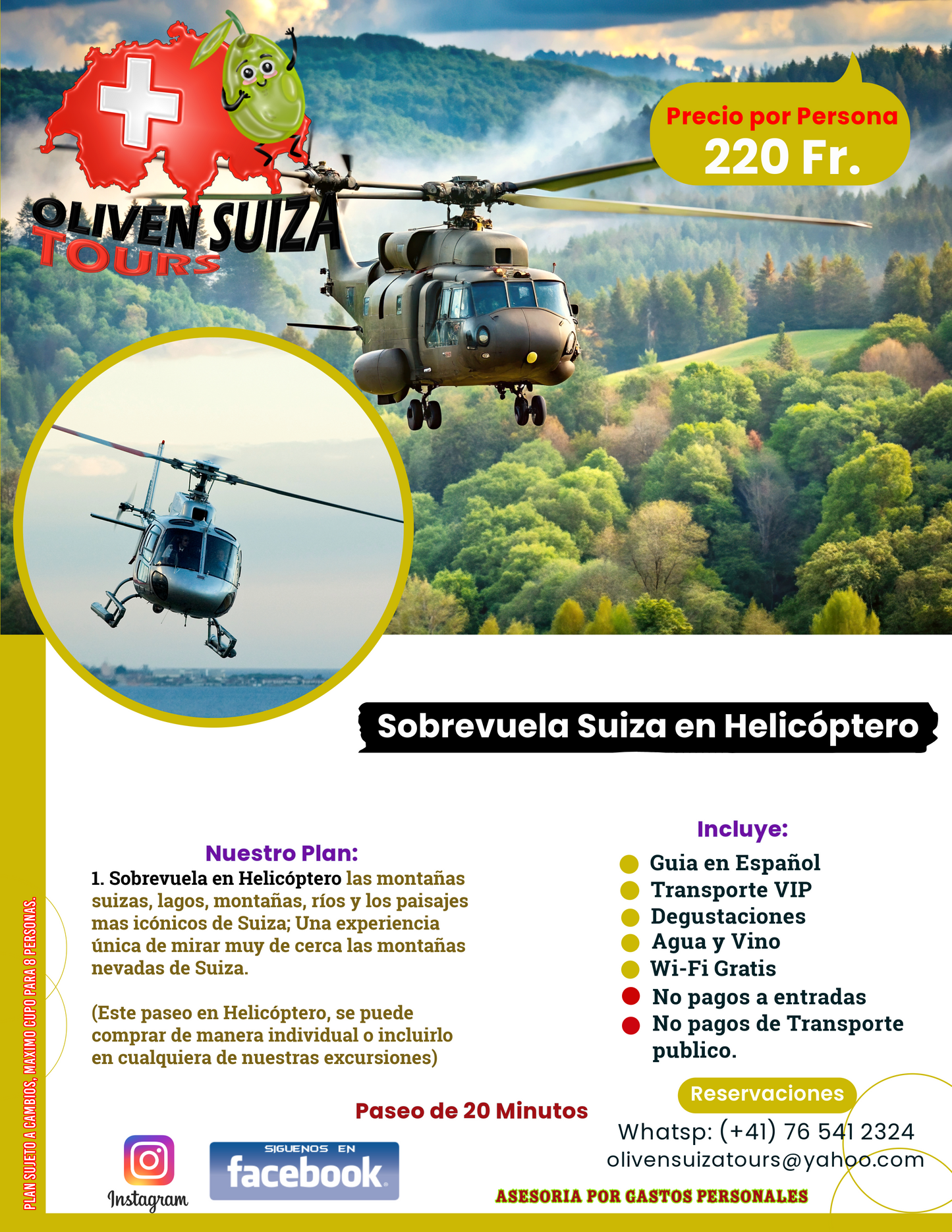 Sobrevuela Suiza en Helicóptero