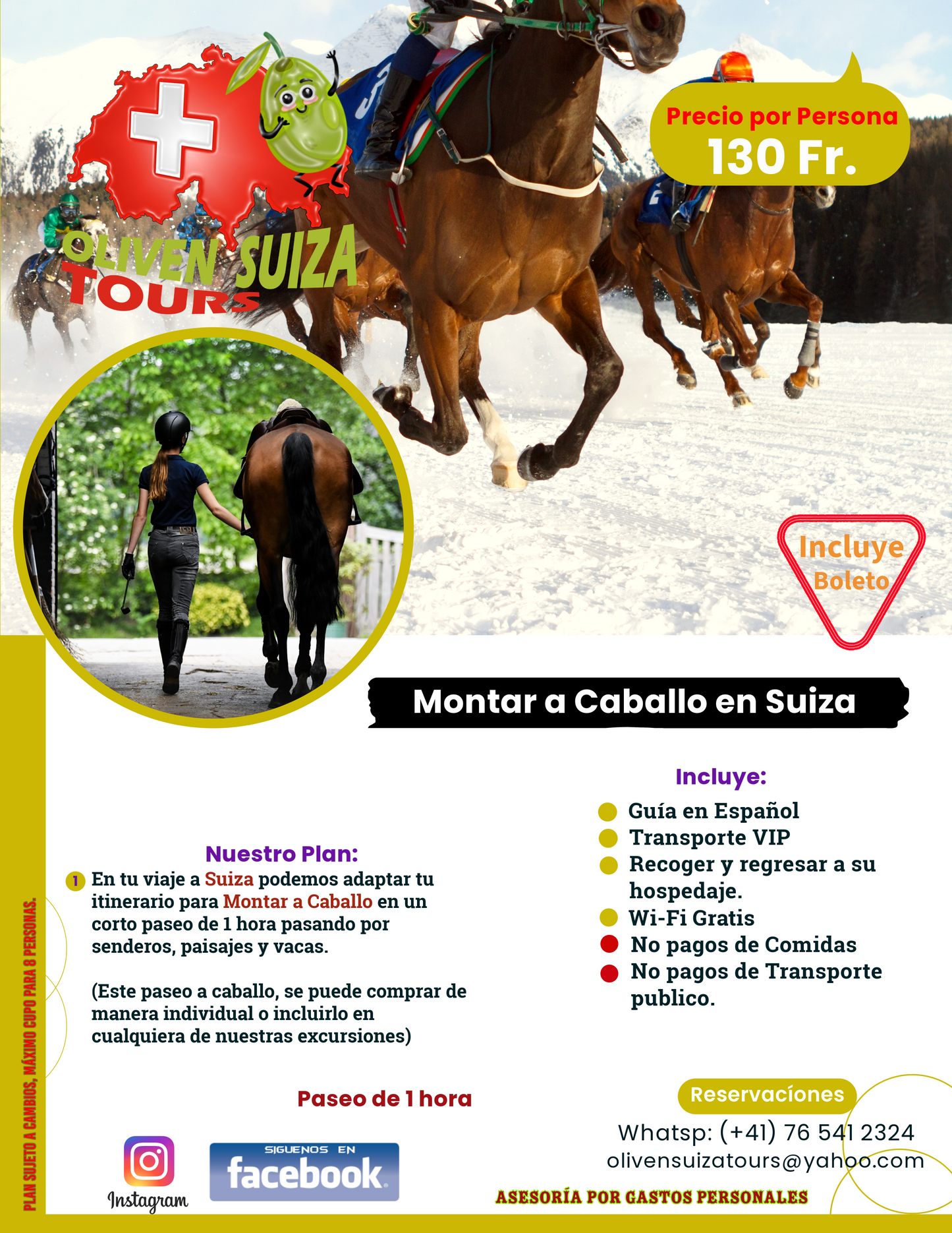 Montar a Caballo en Suiza - 1 Hora