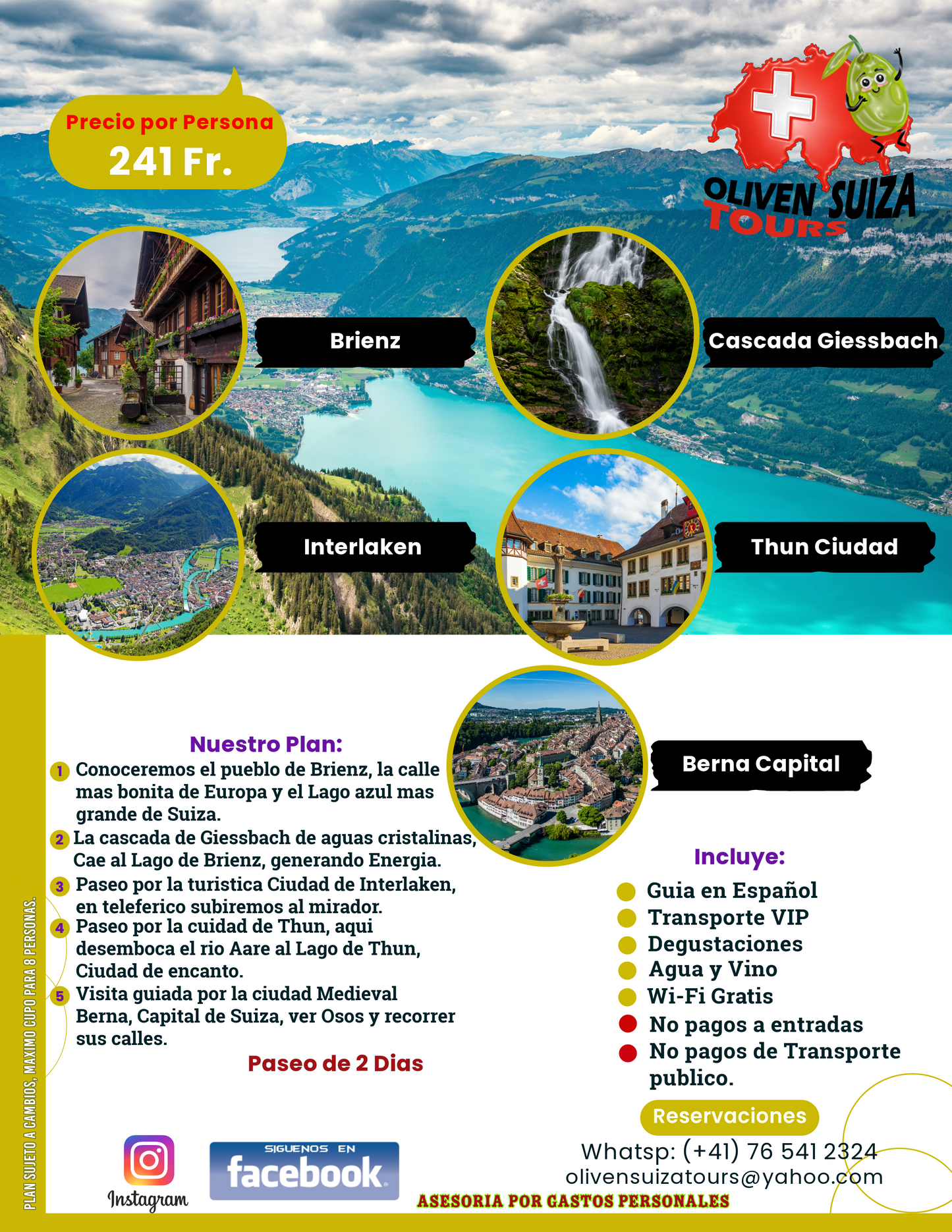 Brienz - Giessbach - Interlaken - Berna - Thun - Dos días