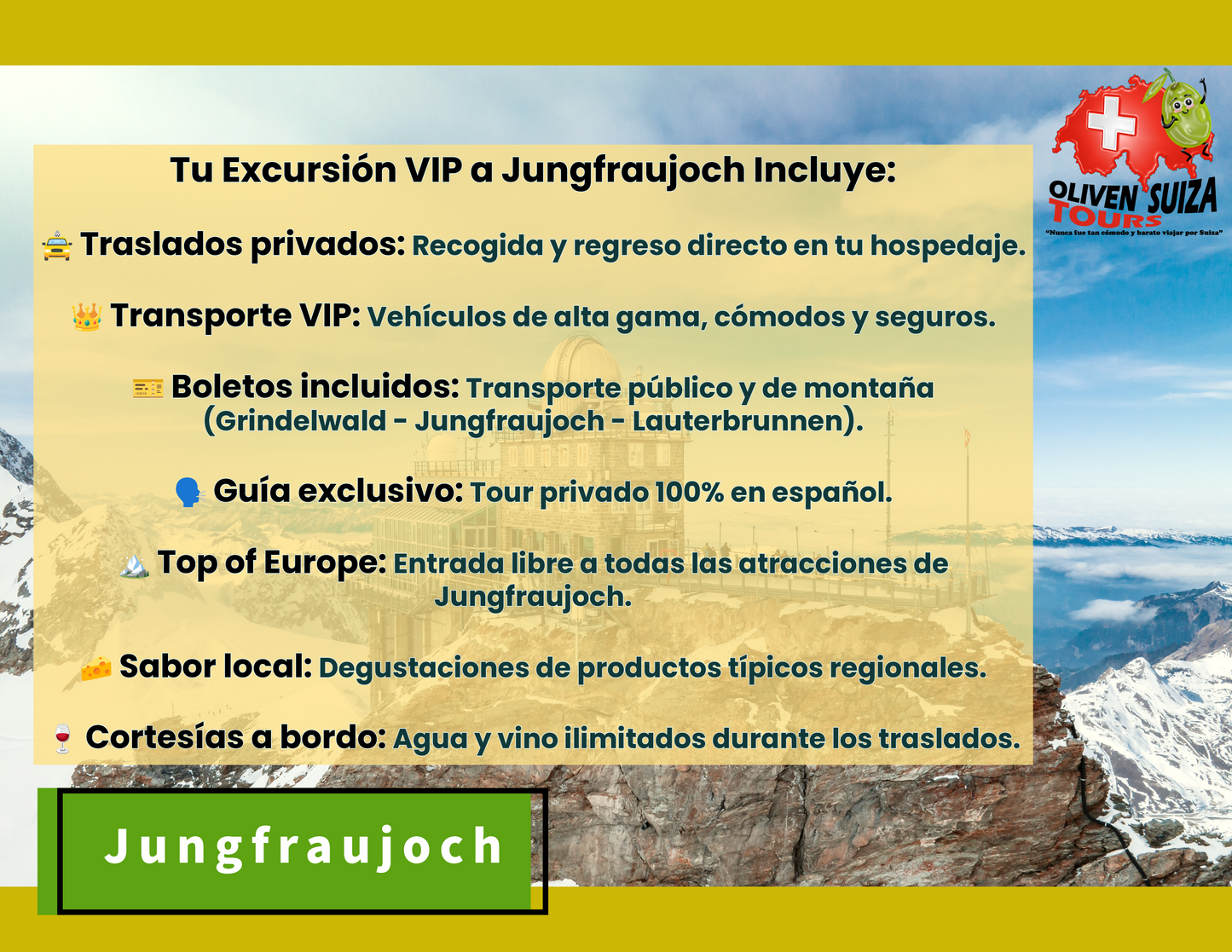 Un día excursión por Jungfraujoch "La mas alta de Europa" desde Zúrich